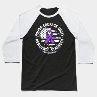 Purple Up For Military Kids Month Of Military Child Adults Baseball T-Shirt